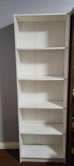 White Tall Bookcase with 5 Shelves
