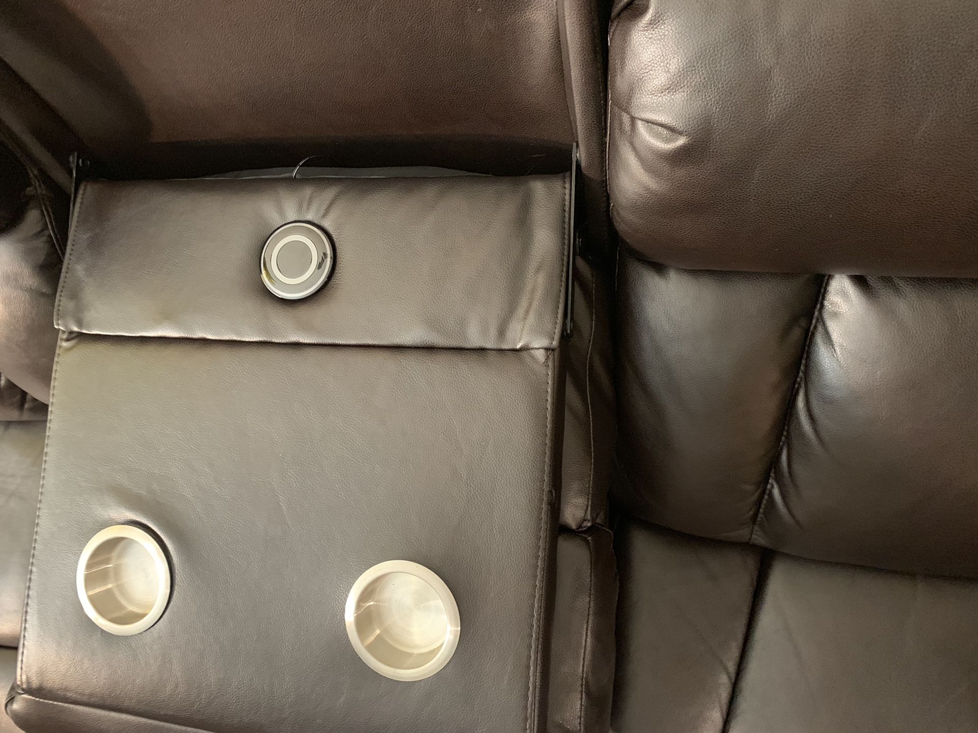 3-seat leather power Recliner Sofa, with 4 year warranty still available