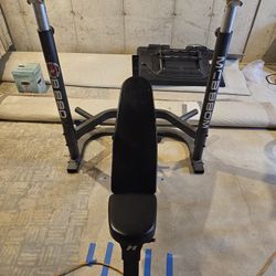Weights, Barbell, Squat Rack, Bench