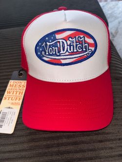 Von Dutch Trucker Hat Red White American Flag