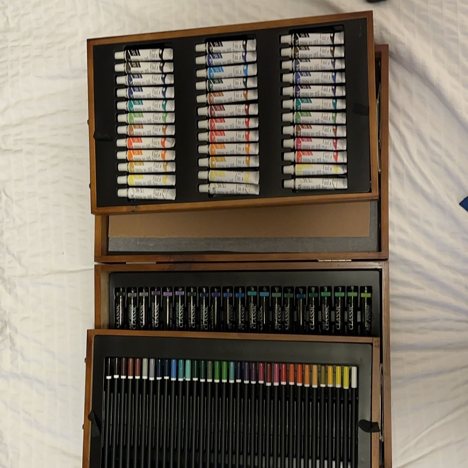 Art box - New water color paints, pastels, markers, color pencils