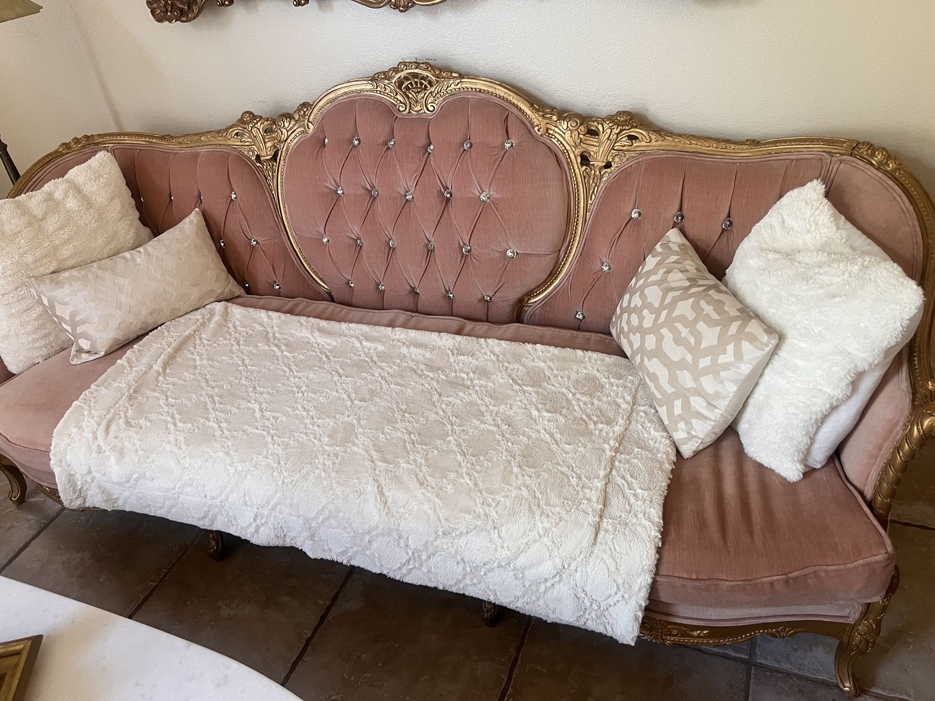 Gorgeous glamorous couch set with rhinestones