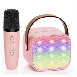 YLL Mini Kids Karaoke Machine, Portable Bluetooth Speaker with Wireless Microphone, Christmas Kids Toys Gifts for Girls 