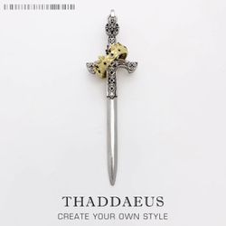 Pendant Sword With Crown, 925 sterling Silver Jewelry