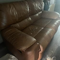 Brown Couch W/ Recliners