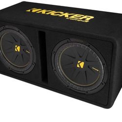 Kicker 50DCWC122 Dual CompC 12-inch Subwoofers in Vented Enclosure, 2-Ohm