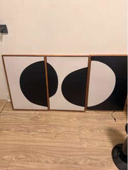 Set of 3 Framed Abstract Wall Art