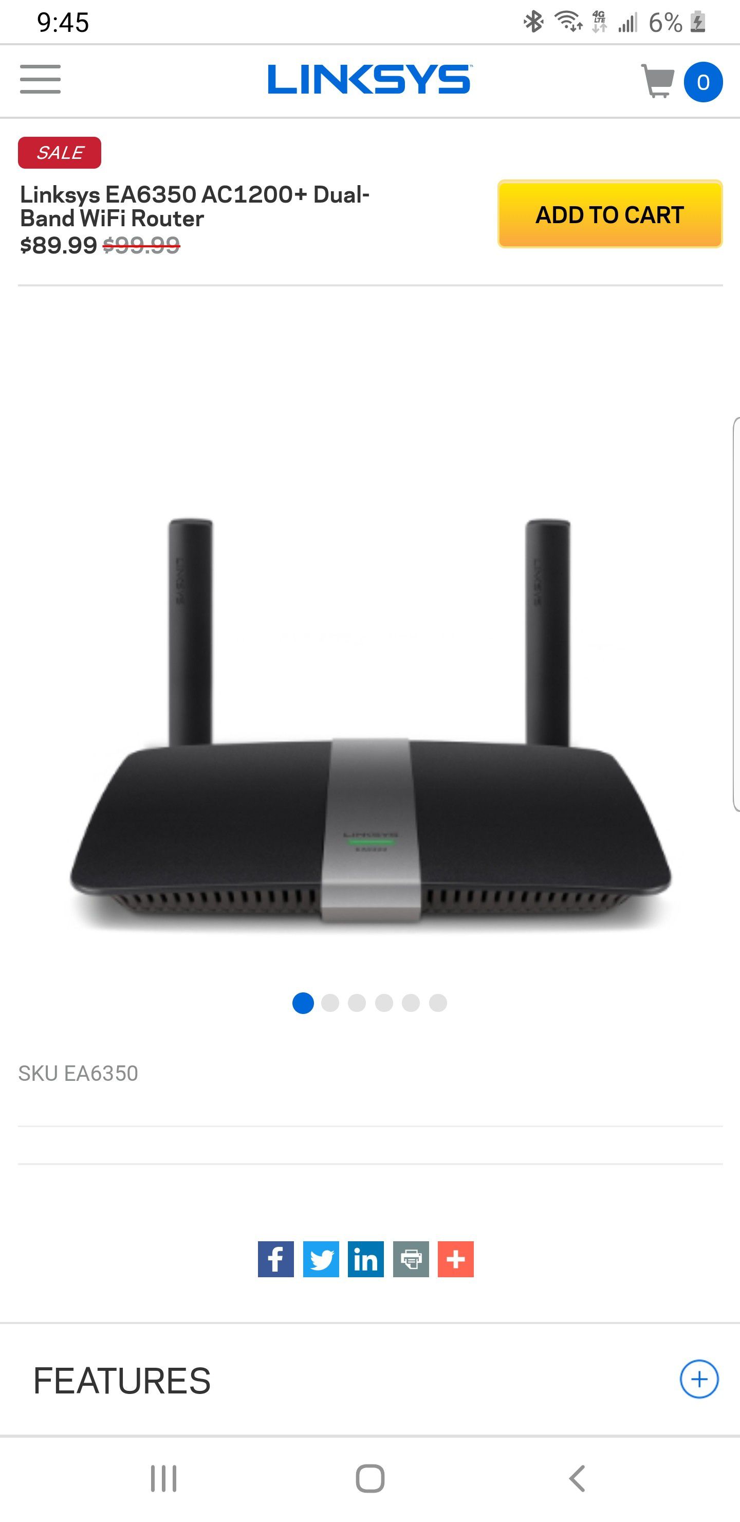 Router LINKSYS EA6350 WIFI