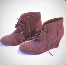 New Wedge Lace Up Brown Boots