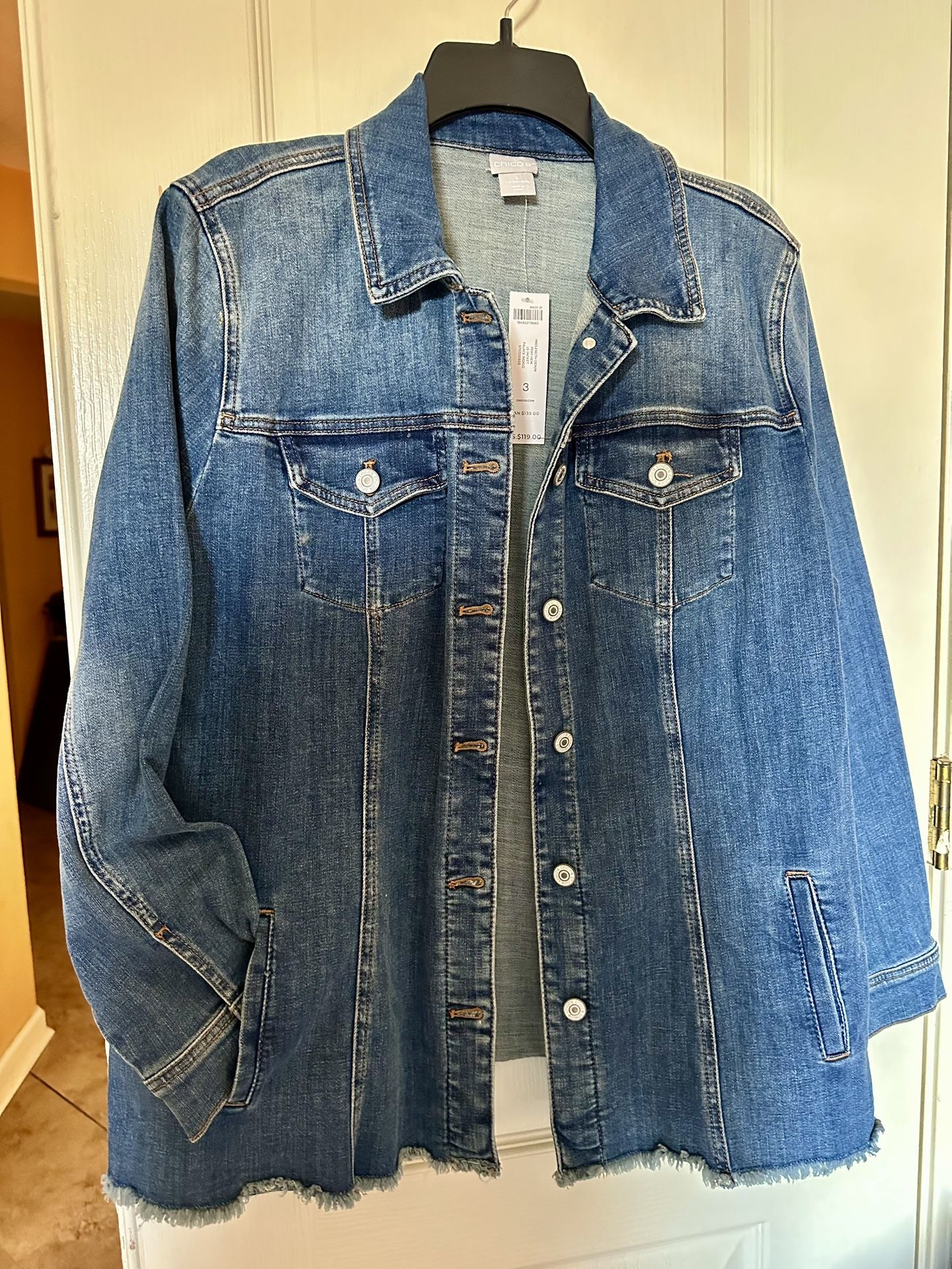 New! Chico’s Woman’s Denim Jacket XL