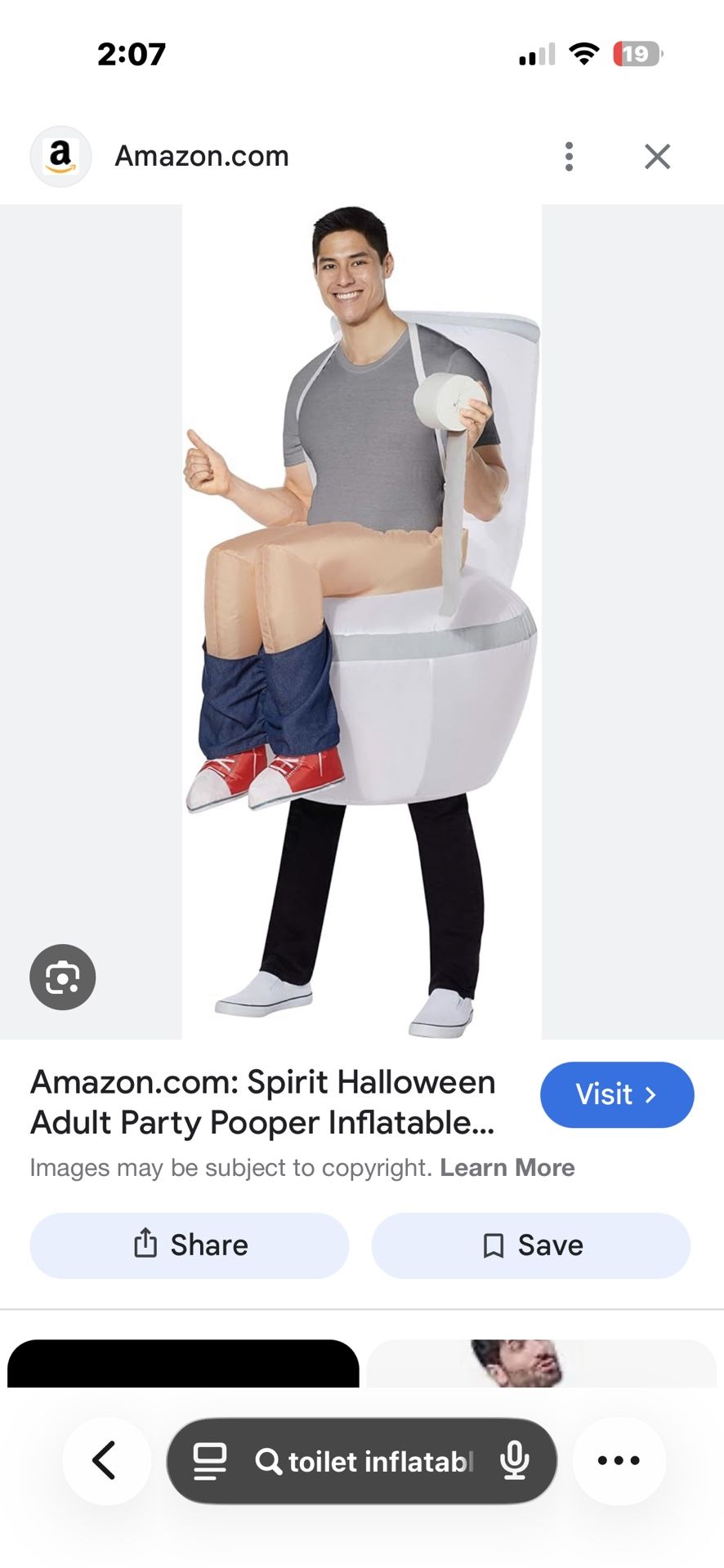 Toilet Inflatable Costume 