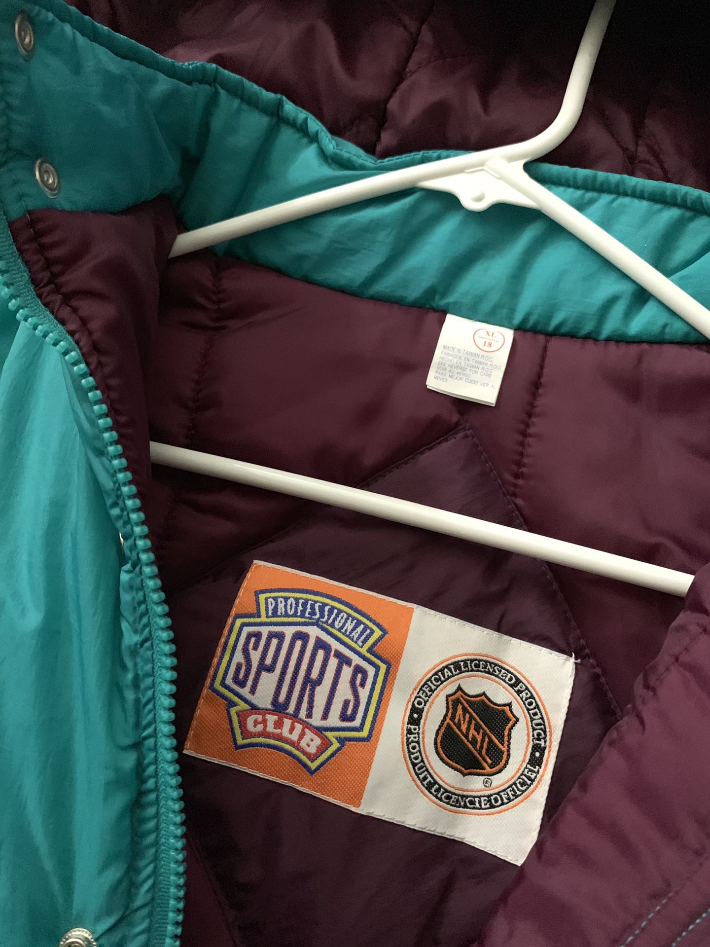 Vintage 90's Starter NHL Anaheim MIGHTY DUCKS Jacket XL Old School