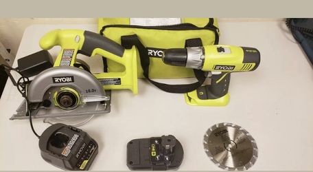 RYOBI P825 2-Tool Combo Kit with Drill, Circular Saw 18-V ONE+ Lithium-Ion