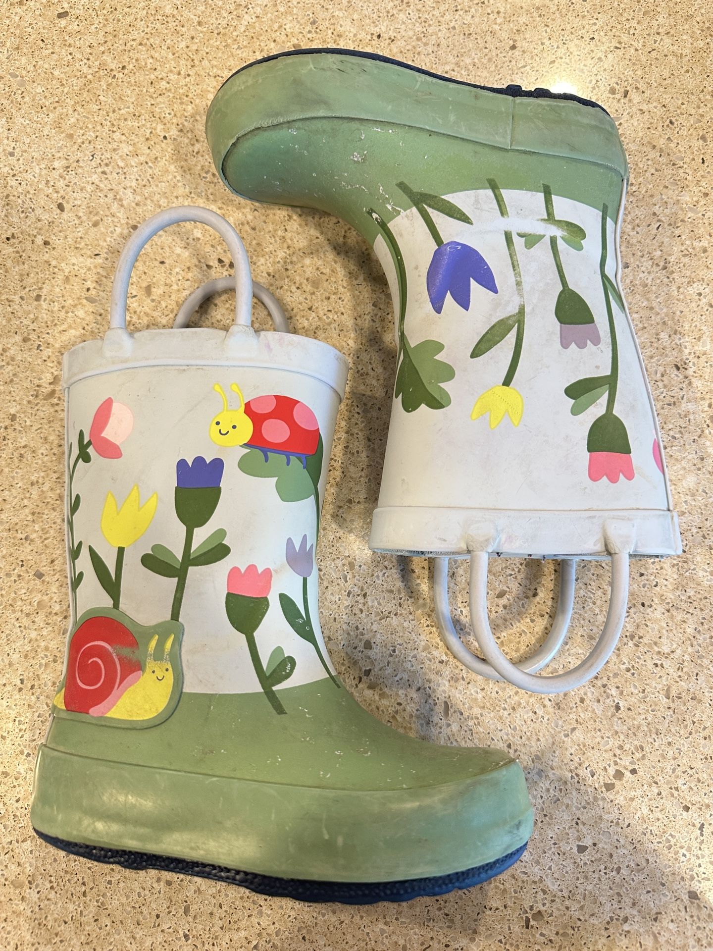 Toddler Rain Boots Cat & Jack Infant Sz 6 Ladybug Flower
