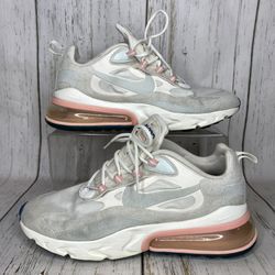 Mens Nike air max 270 react shoes American modern art white pink blue Size 9