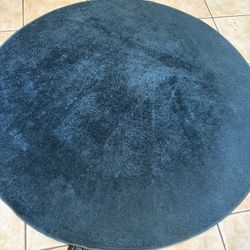 Blue Round Area, Rug, Dining Table