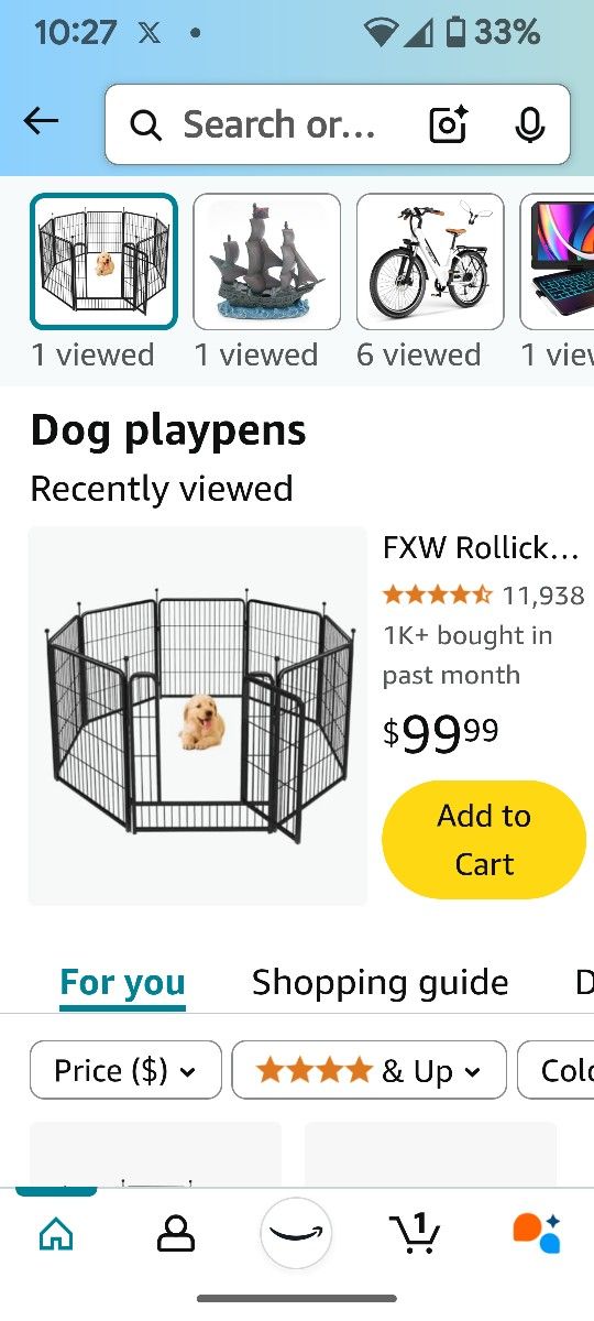 Dog/Puppy Play Yard 32" 8 Panels