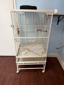 White Metal Bird Cage