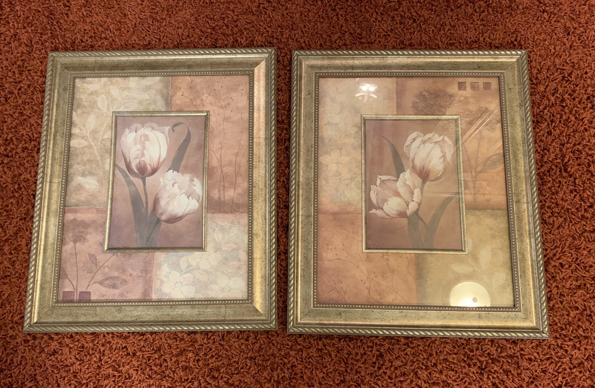 2 Tulip flower pictures. 24” x 20” Home Decor