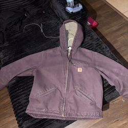 washed blackberry carhart jacket 