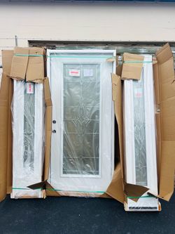 Exterior Impact Door With Double Sidelight 68.5x80.5