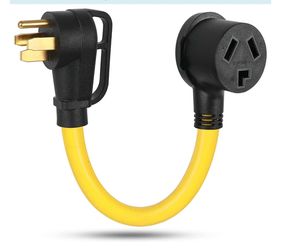 NEMA 14-50P to 10-30R Dryer Adapter, ZDHQLHJ 50 Amp 4 Prong 14-50 Male Generator Plug to 3 Prong 10-30 Female Dryer Receptacle Dryer Power Cord, for R