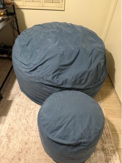 Oversized bean bag and ottoman
