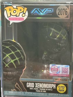 Funko Pop 2076 Alien vs Predator Grid Xenomorph GITD Glow LE 1200