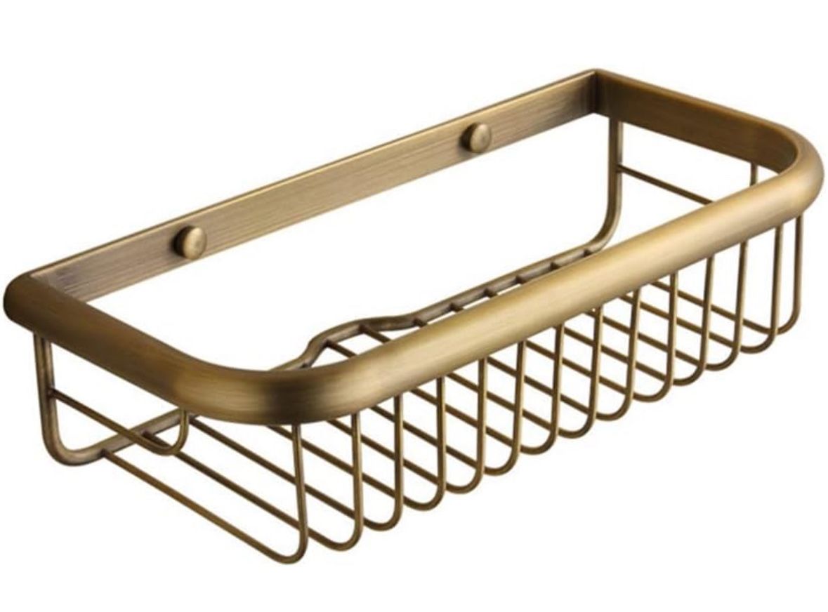 Brass Bathroom Square Shower Caddy New