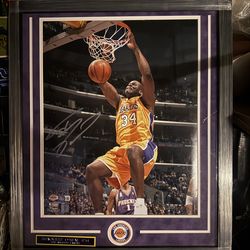 Shaq Certified Autograph Frame 22”x26”