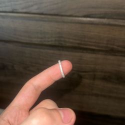 Size 7 Ring Silver With Real Diamond 