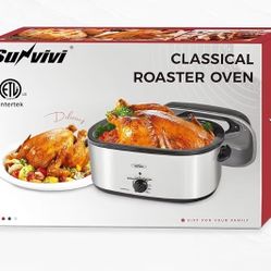 Sunvivi 28Qt Electric Roaster Oven ZER008 Stainless Steel Adjustable Temp