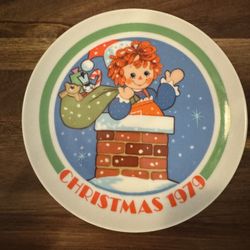 Vintage Raggedy Ann Christmas Decorative Plate