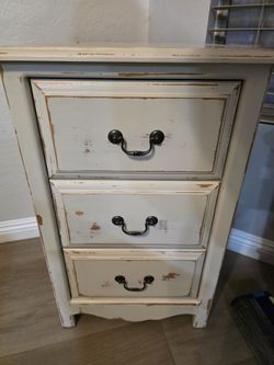 Farmhouse White Bedside Table