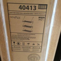 New Age Pro Series 2”x 4” Wall Mounted Mounted Steel Shelf White Set Of 3