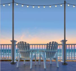 Excello Global Products 10 ft. String Light Pole, 2-pack