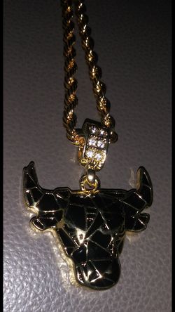 Bull Designer rope chain with stones 20"