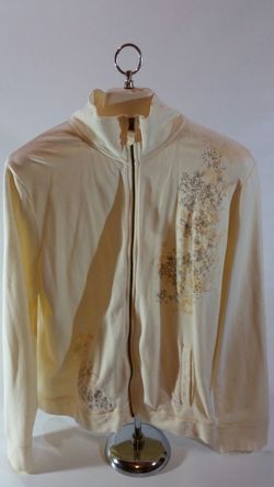 Women's Sonoma Fleece Creamy Yellow Sweater Jacket Size XL