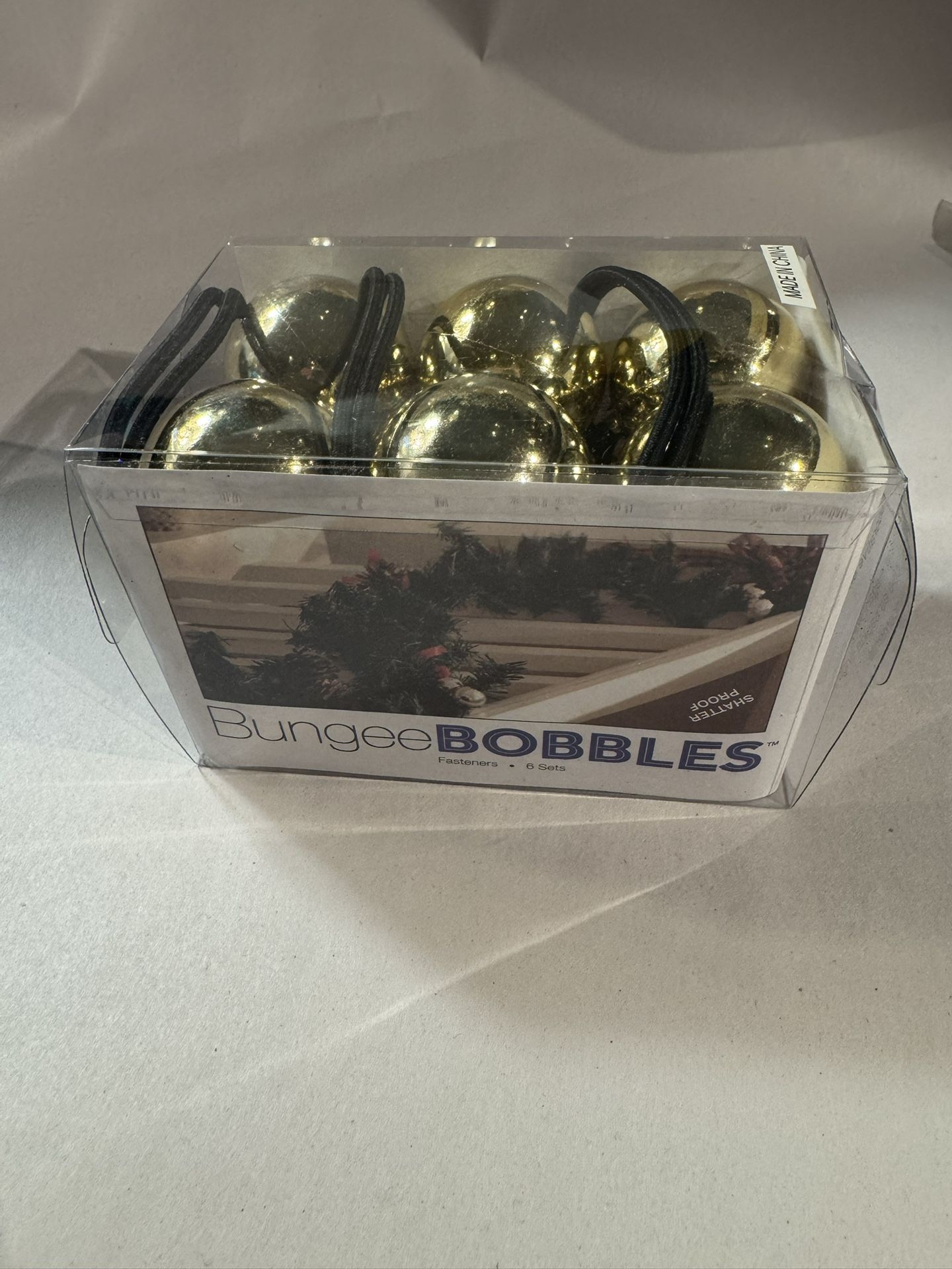 New 6pk Box Gold Bungee Bobbles Ball Garland Fasteners-Secure Garlands,Lights