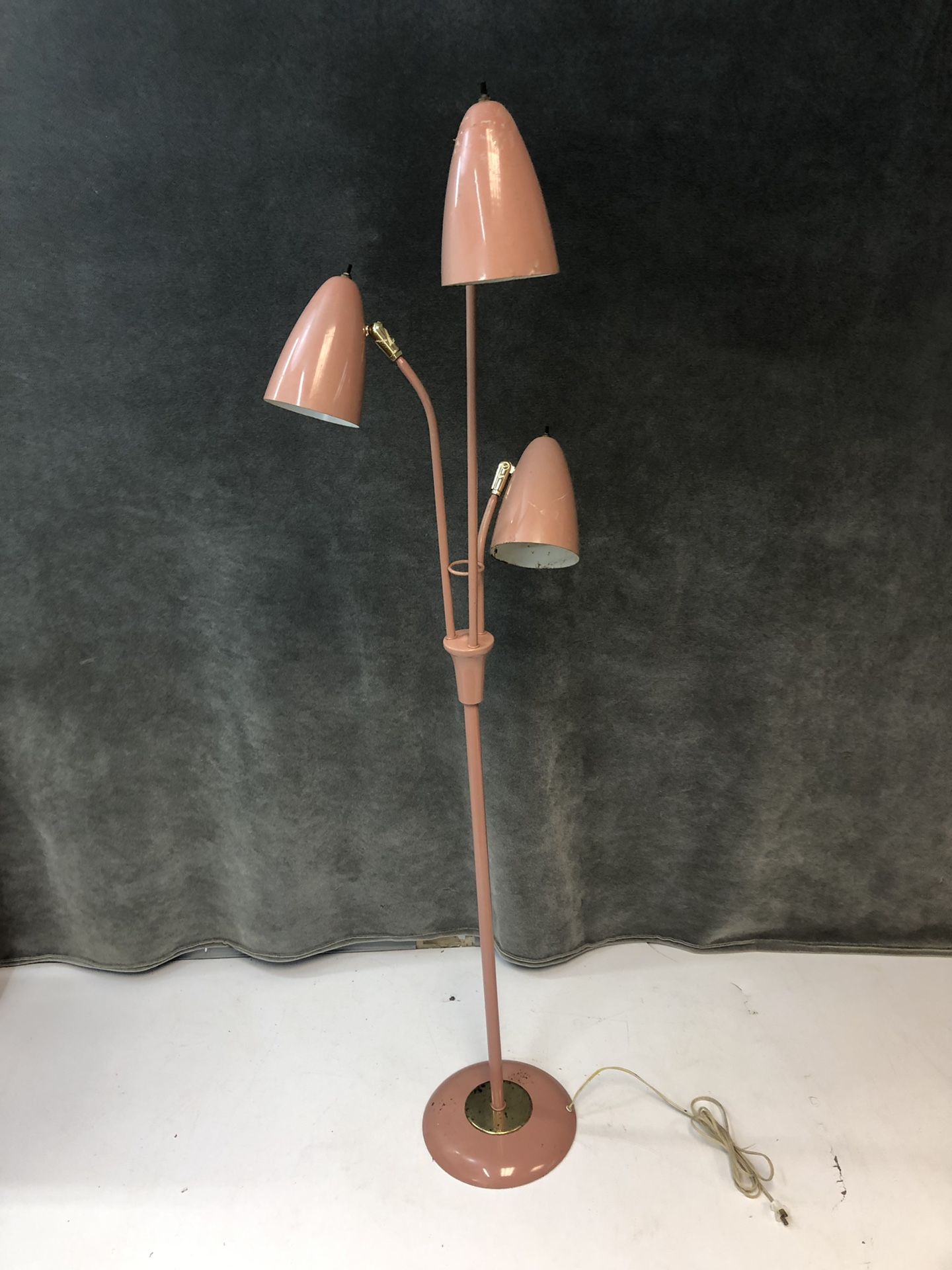 Vintage pink mid century modern floor lamp