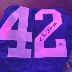 Seattle Seahawks Signed Chris Warren Old School Jersey