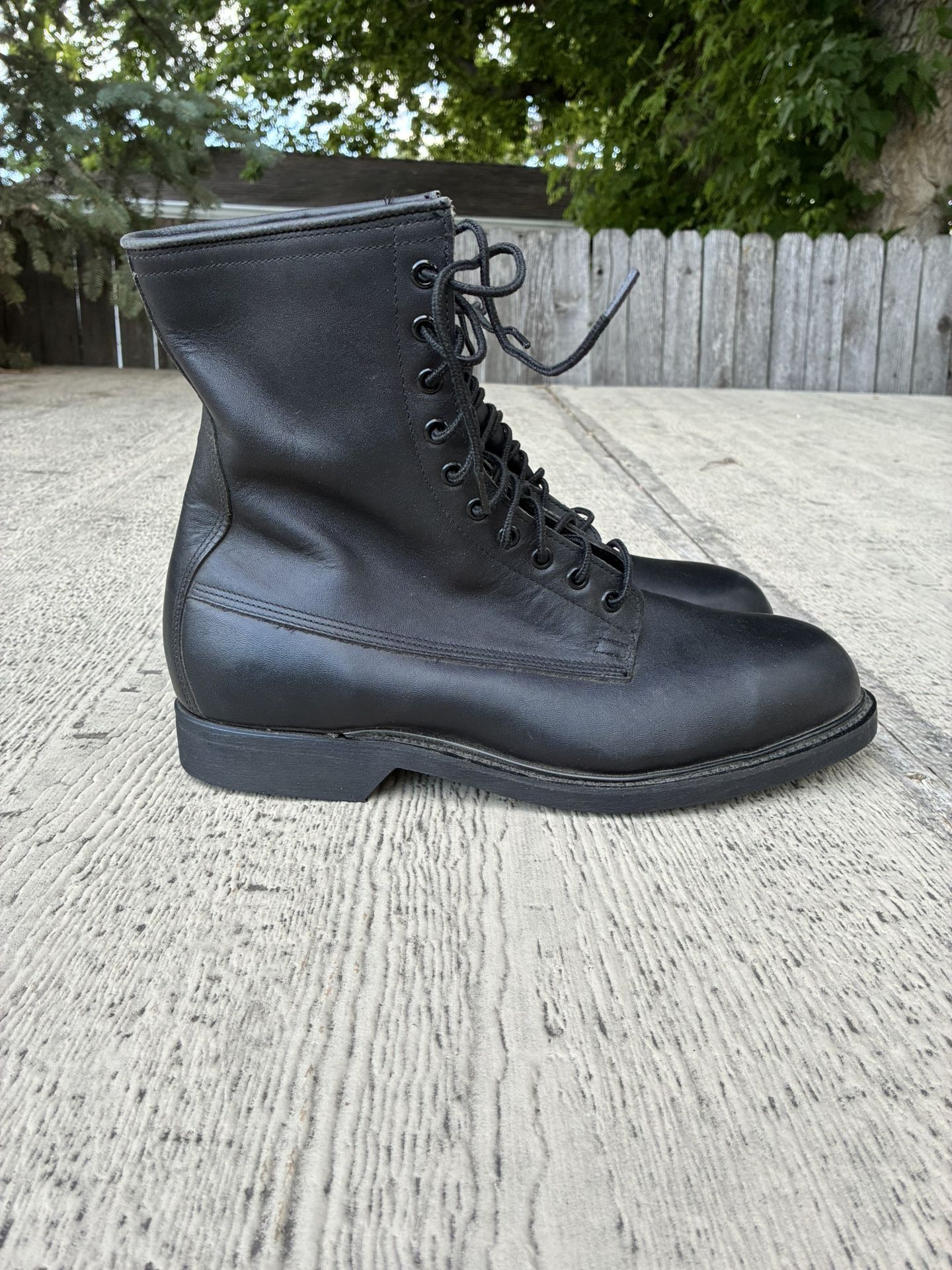Vintage 1994 Wolverine World Wide Steel Toe Black Leather Combat Boots 11 W