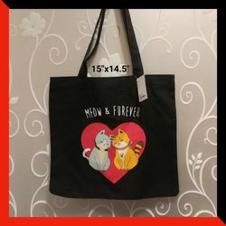 NEW MEOW AND FOREVER TOTE BAG
