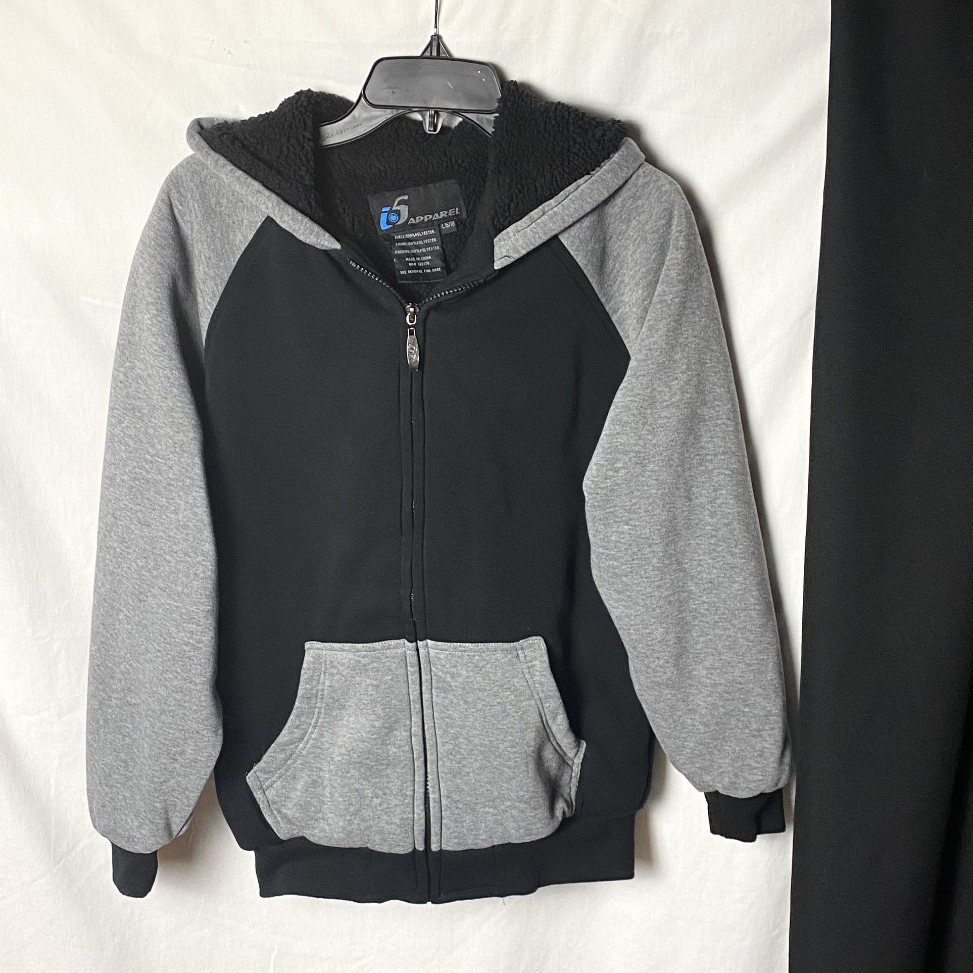 i5 Apparel Black & Gray Thick Coat Boys 16/18