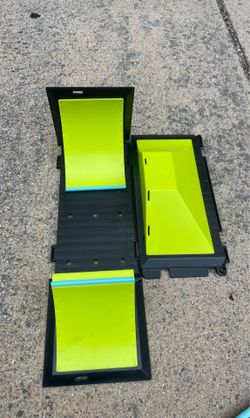 Fold Up Travel Crate Style Tech Deck Skate Park Black Neon Yellow Ramp Rails EUC read description