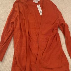 Womens Medium Orange August Silk Cardigan 
