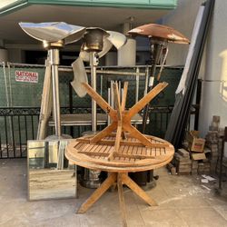 Heaters Tables Mirrors Stainless Steal Tables And Tent