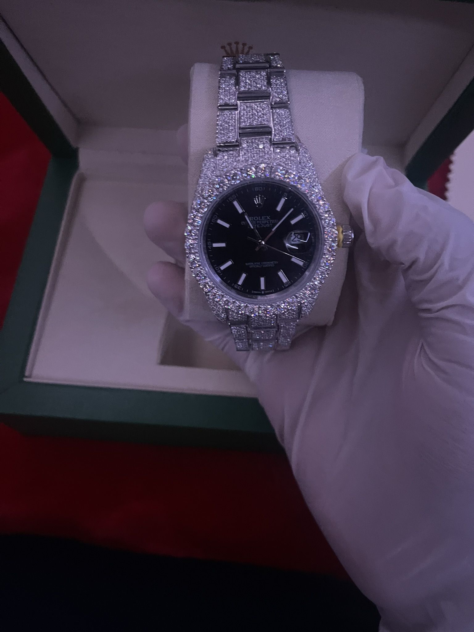 VVS Moissanite Drak blue dial Rolly