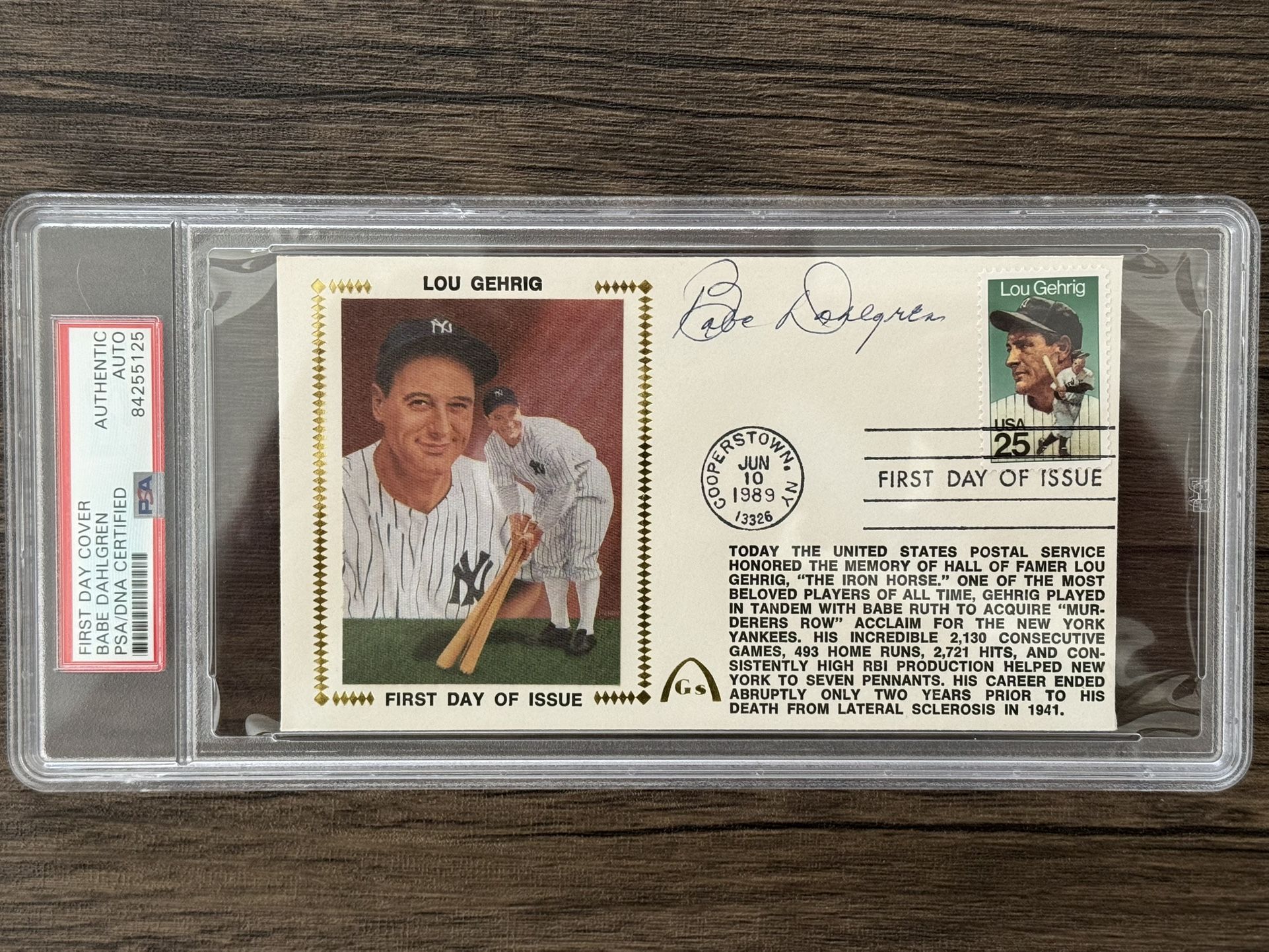 Babe Dahlgren First Day Cover Autograph PSA