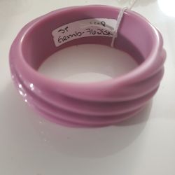 HUGE Molded Spiral Purple Lucite Bangle Bracelet

